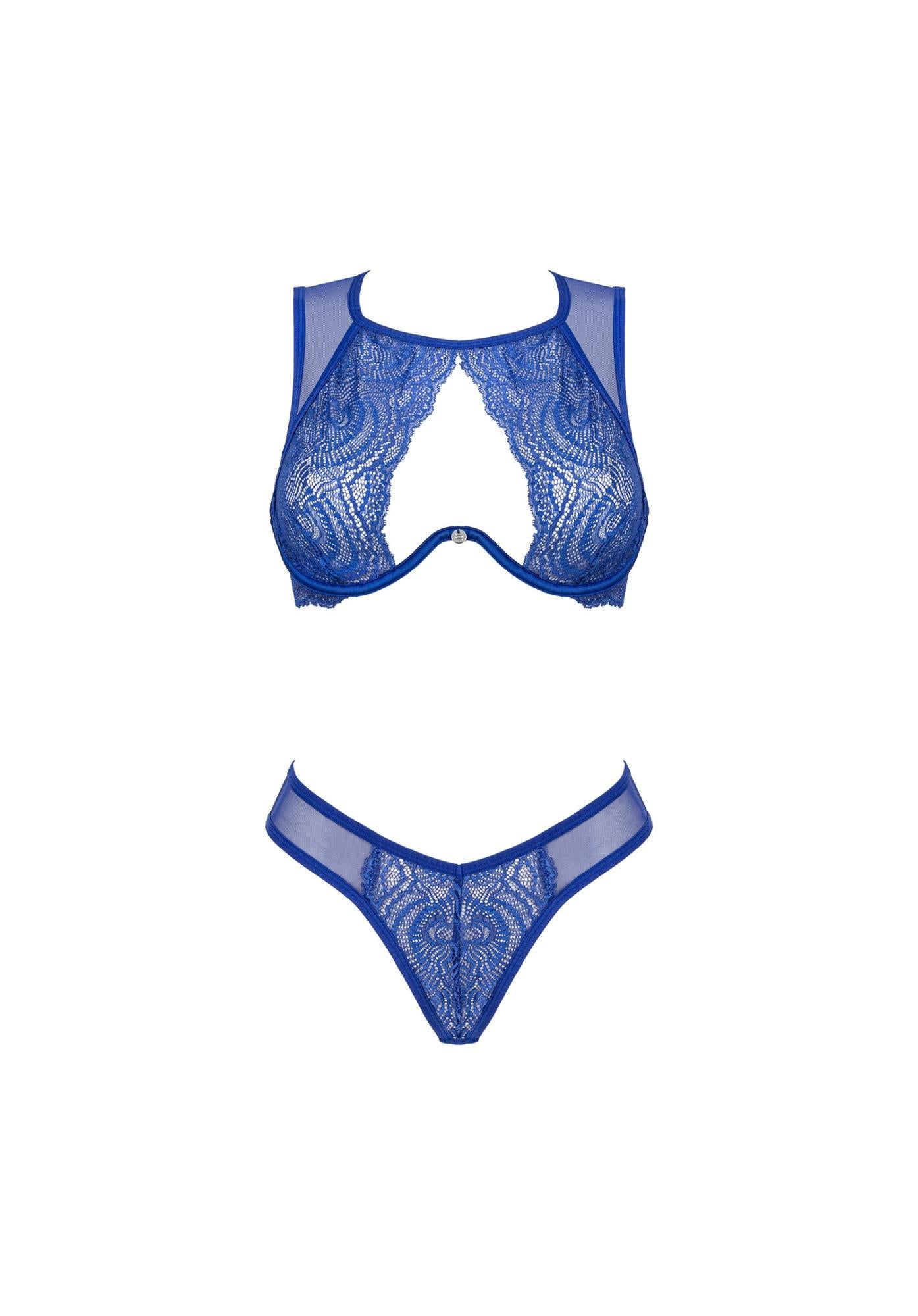 Set lenjerie intimă Giselia Obsessive albastru XS/S