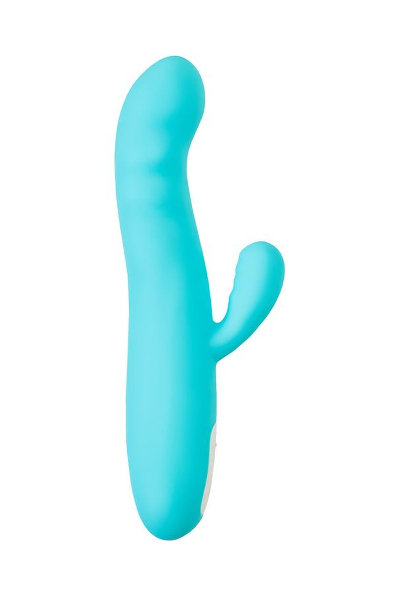 Vibrator rotativ tip iepuraș JOS MERRY SWI silicon albastru 20,7 cm USB