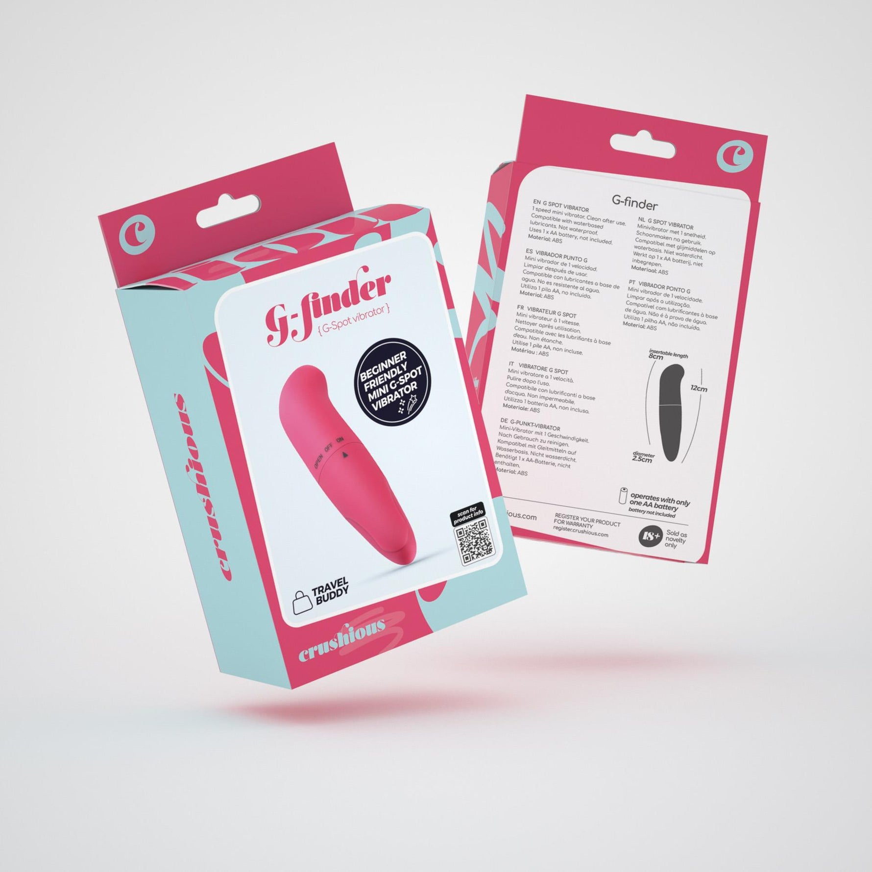 Vibrator Crushious G Finder Mini roz pentru punctul G, 8 cm
