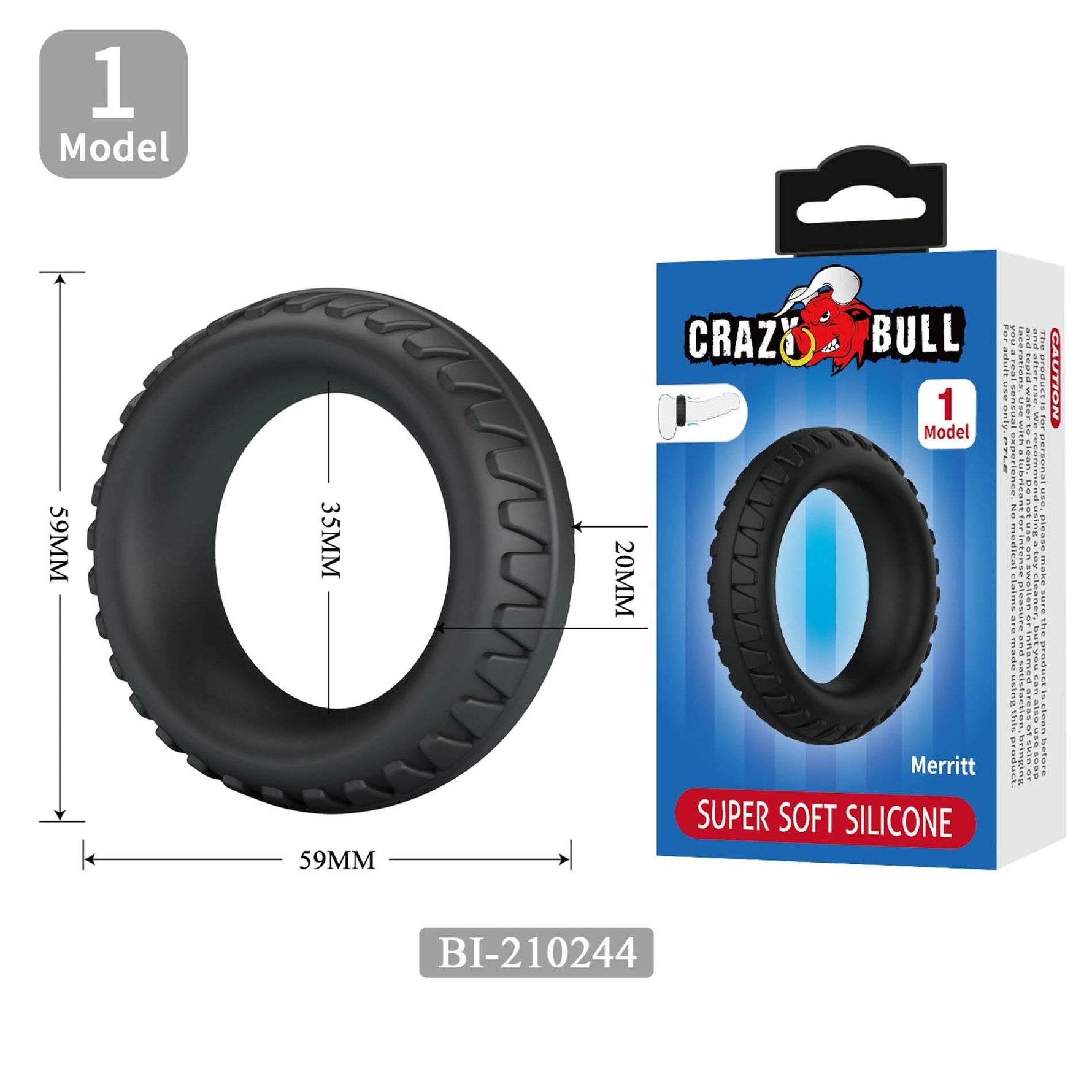 Set de 56 de inele pentru penis Crazy Bull din silicon