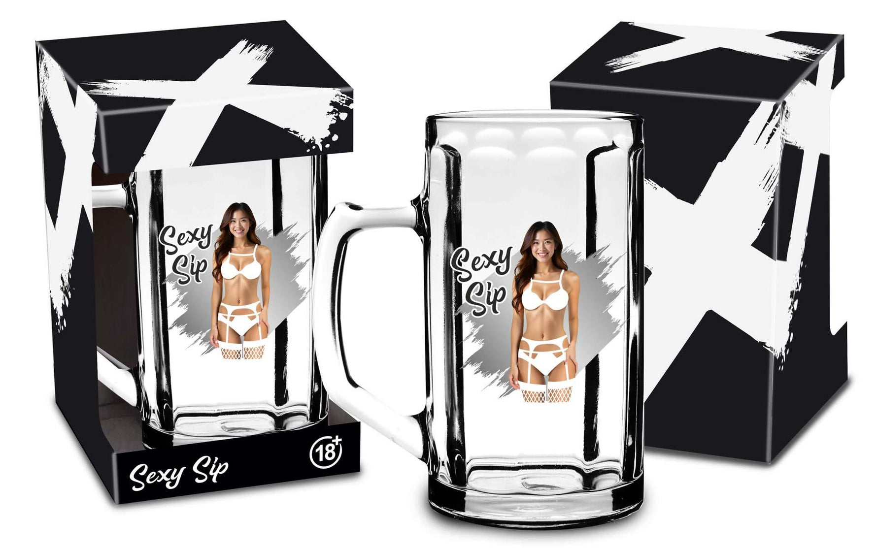 Cană de sticlă House of Mugs Sexy Sip 500ml