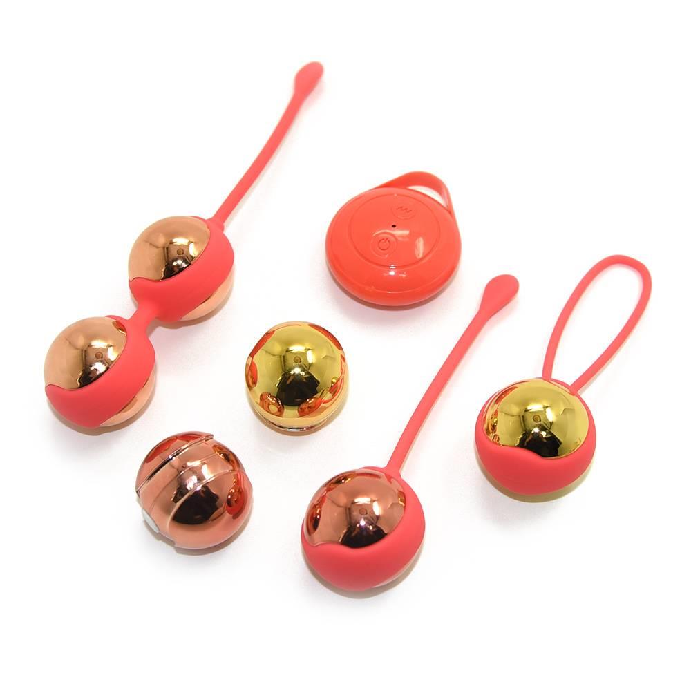 Bile vibratoare Kegel Trinity Tones din silicon, impermeabile, 12 cm, set de 3