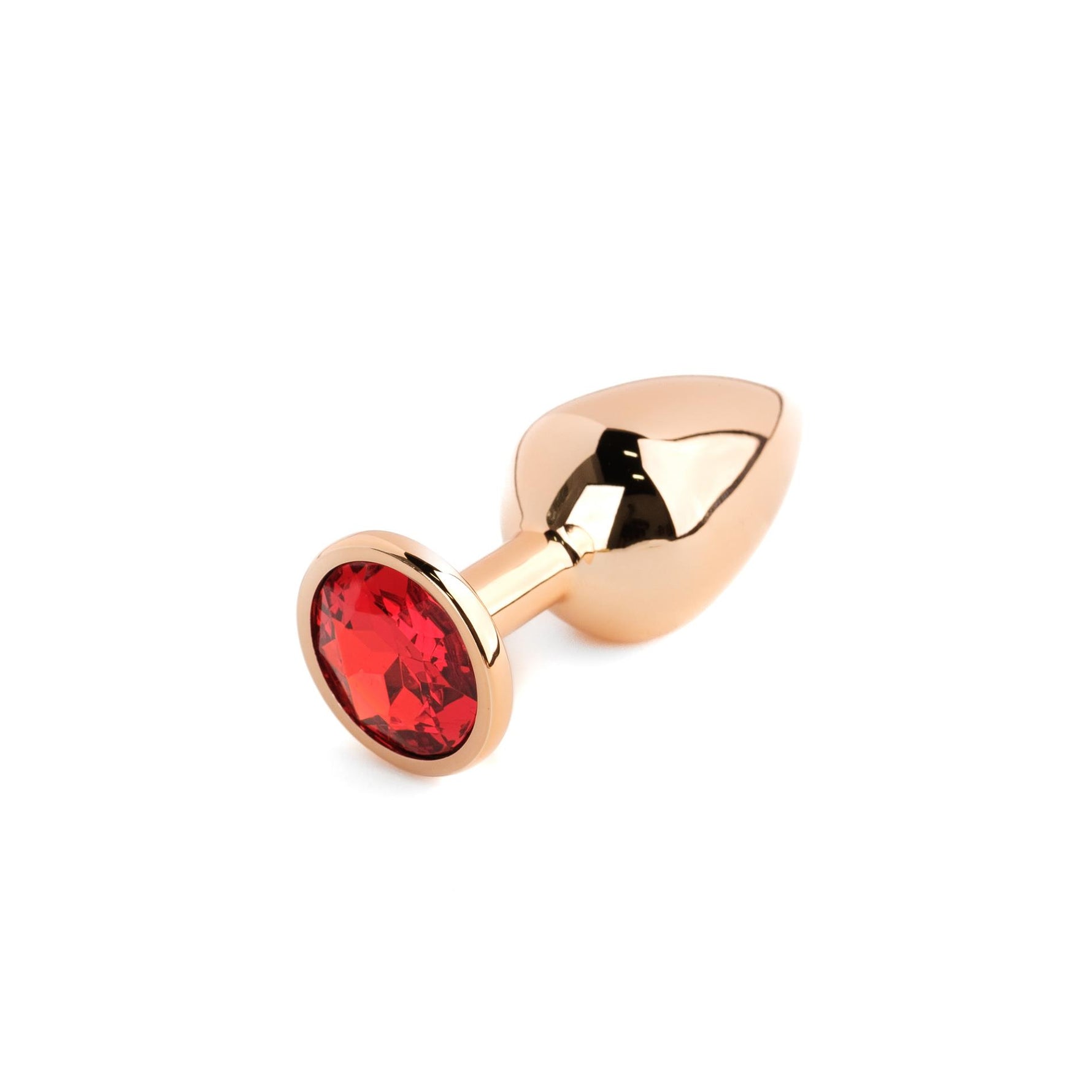 Set de dopuri anale din oțel HeavyFun Red Gold cu cristale