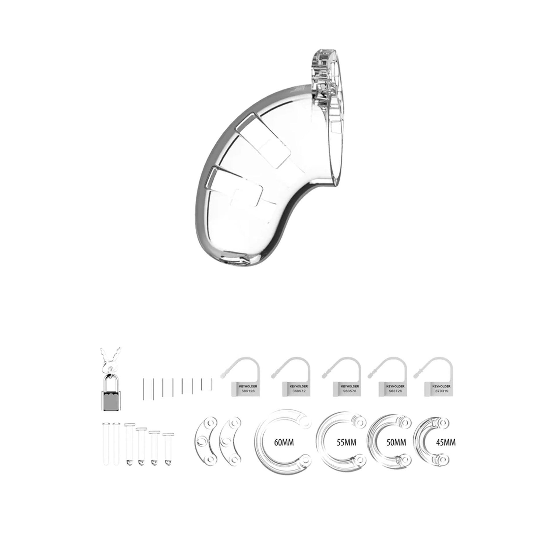 Cușcă de castitate ManCage Model 13 din policarbonat 6,5 cm