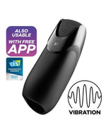 Masturbator Satisfyer Men Vibration+ cu vibrații și aplicație, negru