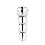 Dop anal lung din metal HeavyFun cu cristal roz 13,5 cm