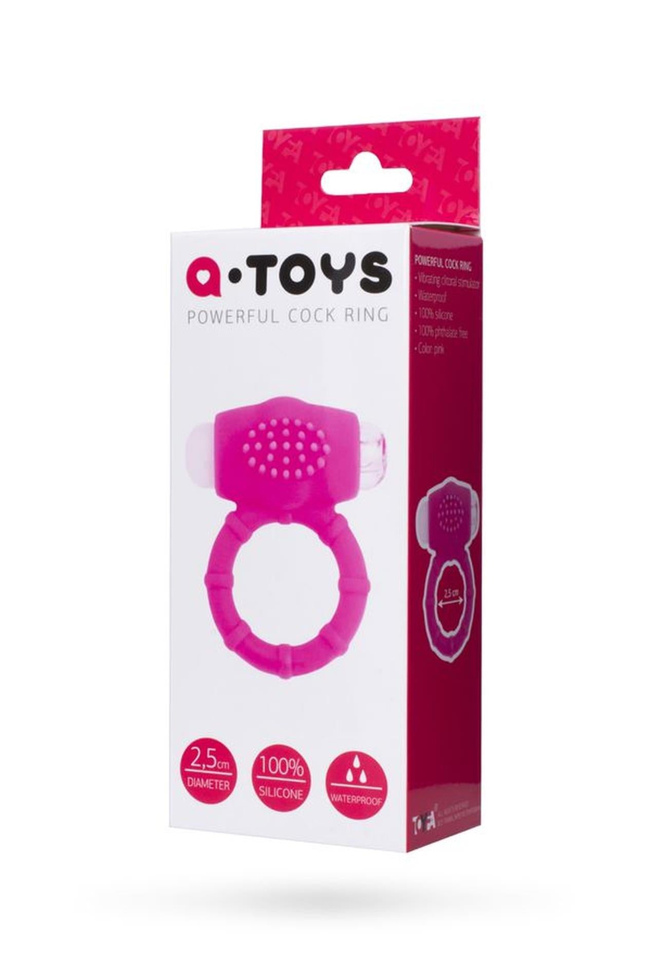 Inel vibrant din silicon AToys Nevy roz 2,5 cm