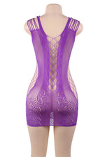 Rochie mini Paris Hollywood mov din plasă erotică XL