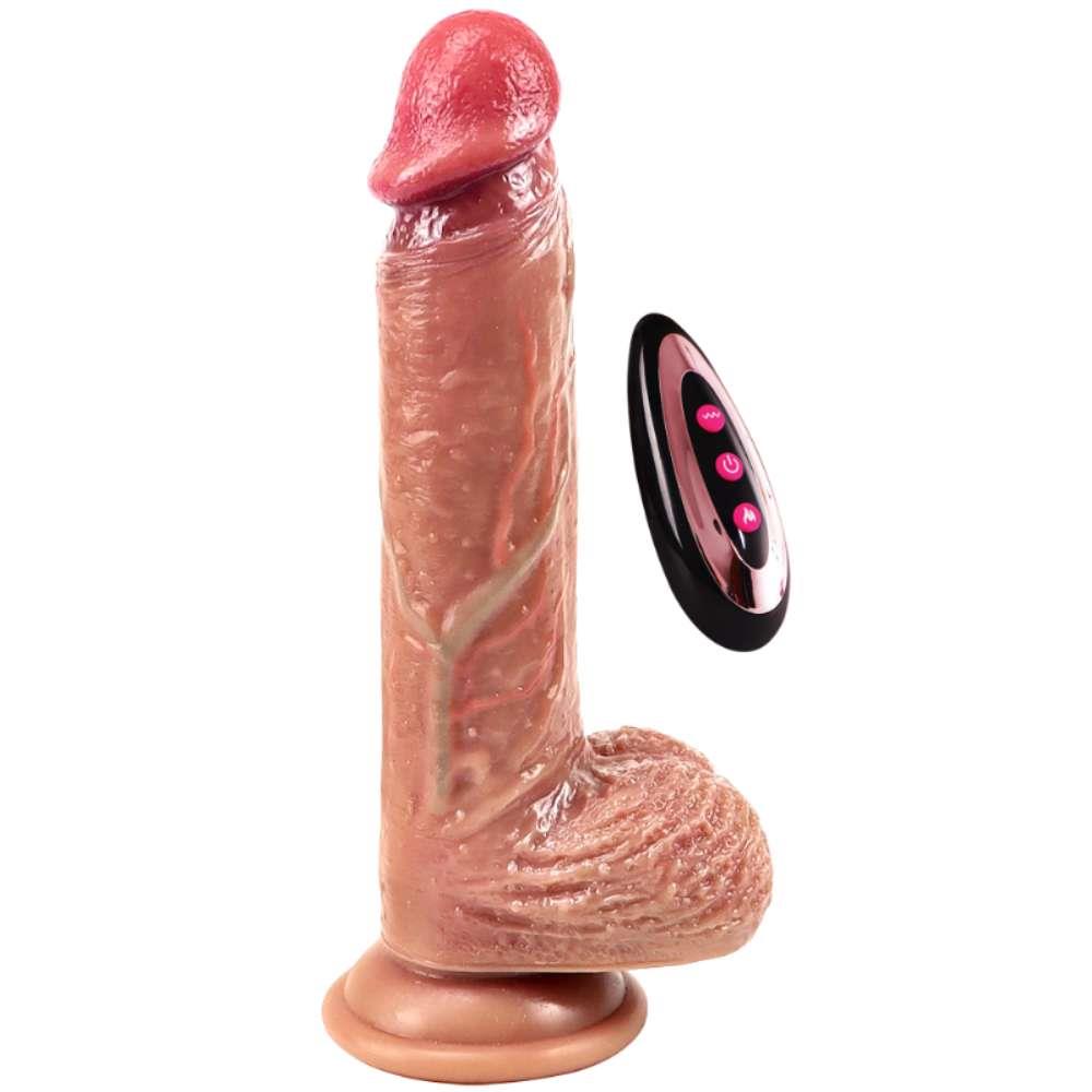 Vibrator realist RealFeel Heat din silicon încălzit 16 cm