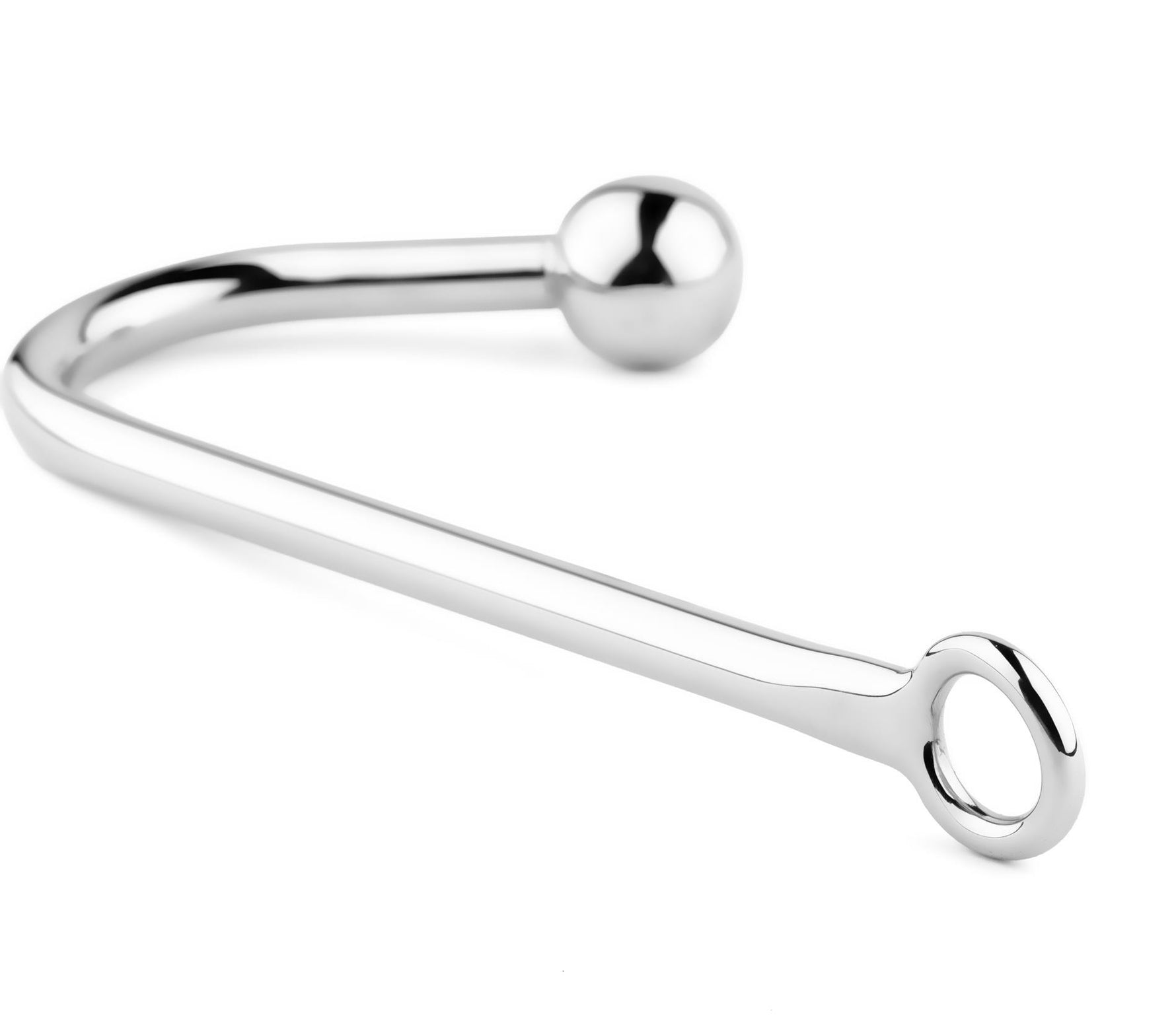 Cârlig anal din oțel HeavyFun cu bilă 3,2 cm 24 cm