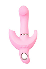 Vibrator rotativ JOS Twistme Iepuraș, silicon roz, USB, 19,5 cm