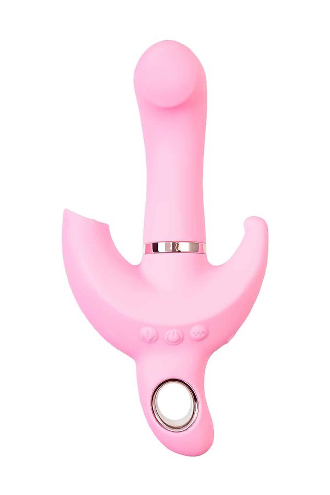 Vibrator rotativ JOS Twistme Iepuraș, silicon roz, USB, 19,5 cm