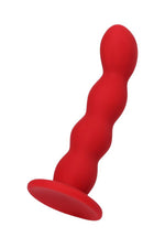 Dildo anal mic, ondulat, roșu, cu ventuză, Favorite ToDo