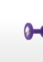 Dop anal din silicon Diamond Booty Jewel, culoare mov, mic, 7 cm