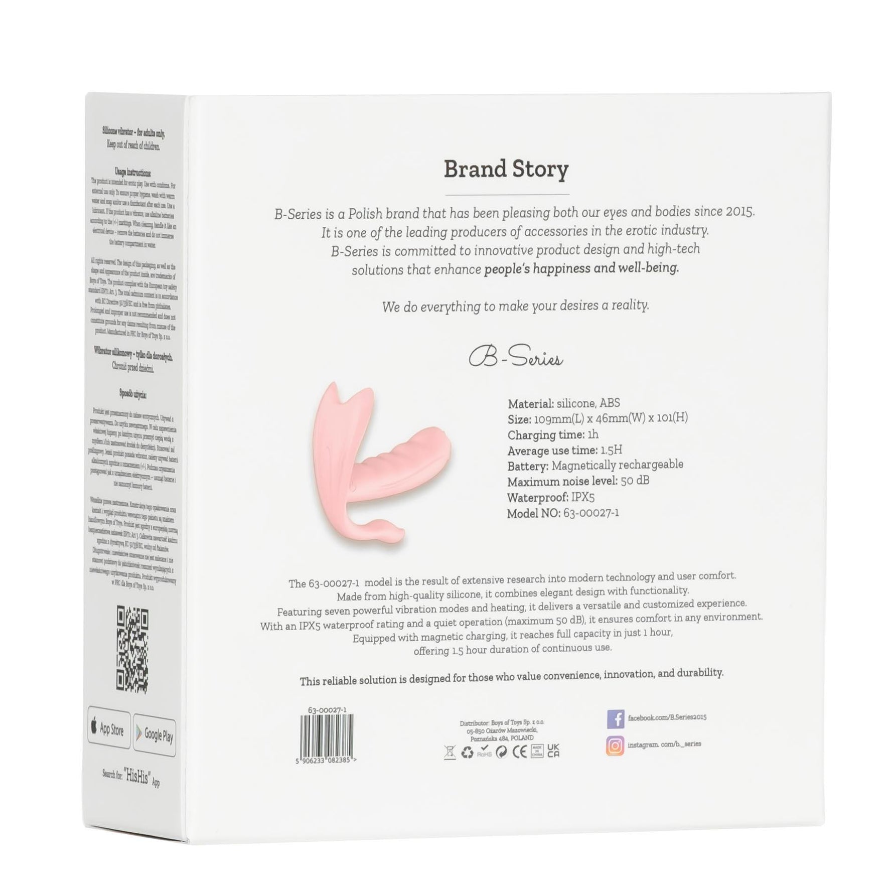 Vibrator încălzit din silicon cu 7 moduri, seria B, aplicație Fox