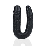 Dildo dublu în formă de U RealRock 12,7 cm negru