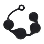 Perle anale Levelz XXL din silicon cu picătură de apă, negre, 57 cm
