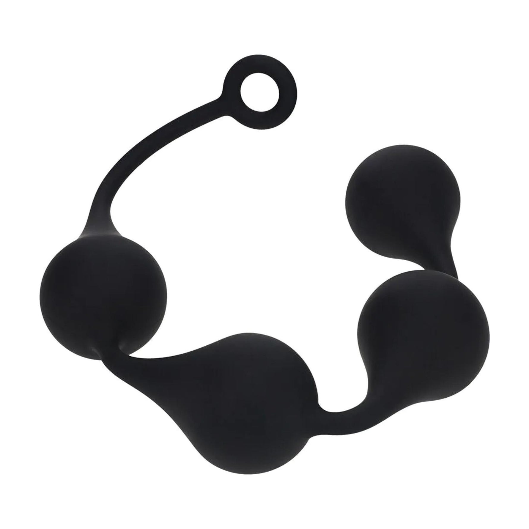 Perle anale Levelz XXL din silicon cu picătură de apă, negre, 57 cm