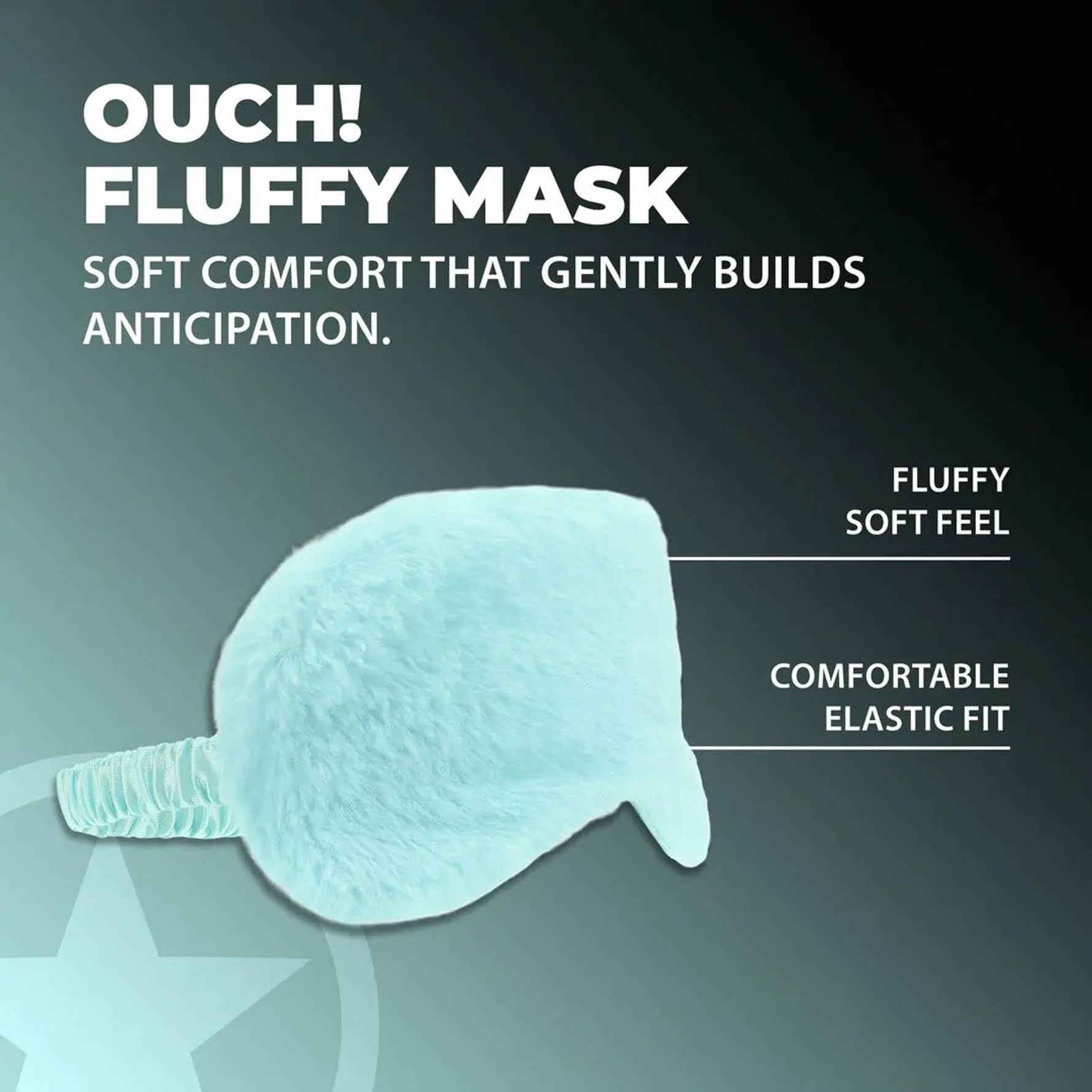 Mască de ochi Ouch Fluffy, albastru pudră