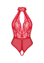 Body Obsessive Dagmarie cu bretele deschise, roșu, XS/S