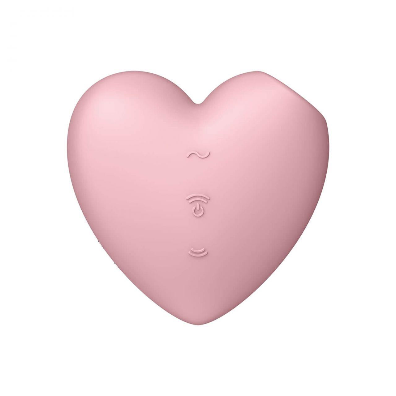 Stimulator Clitoridian Satisfyer Cutie Heart, Silicon Roșu Aprins, USB