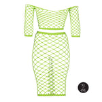 Set lenjerie intimă Neon Ouch, top cu mâneci lungi și fustă, XL XXXXL