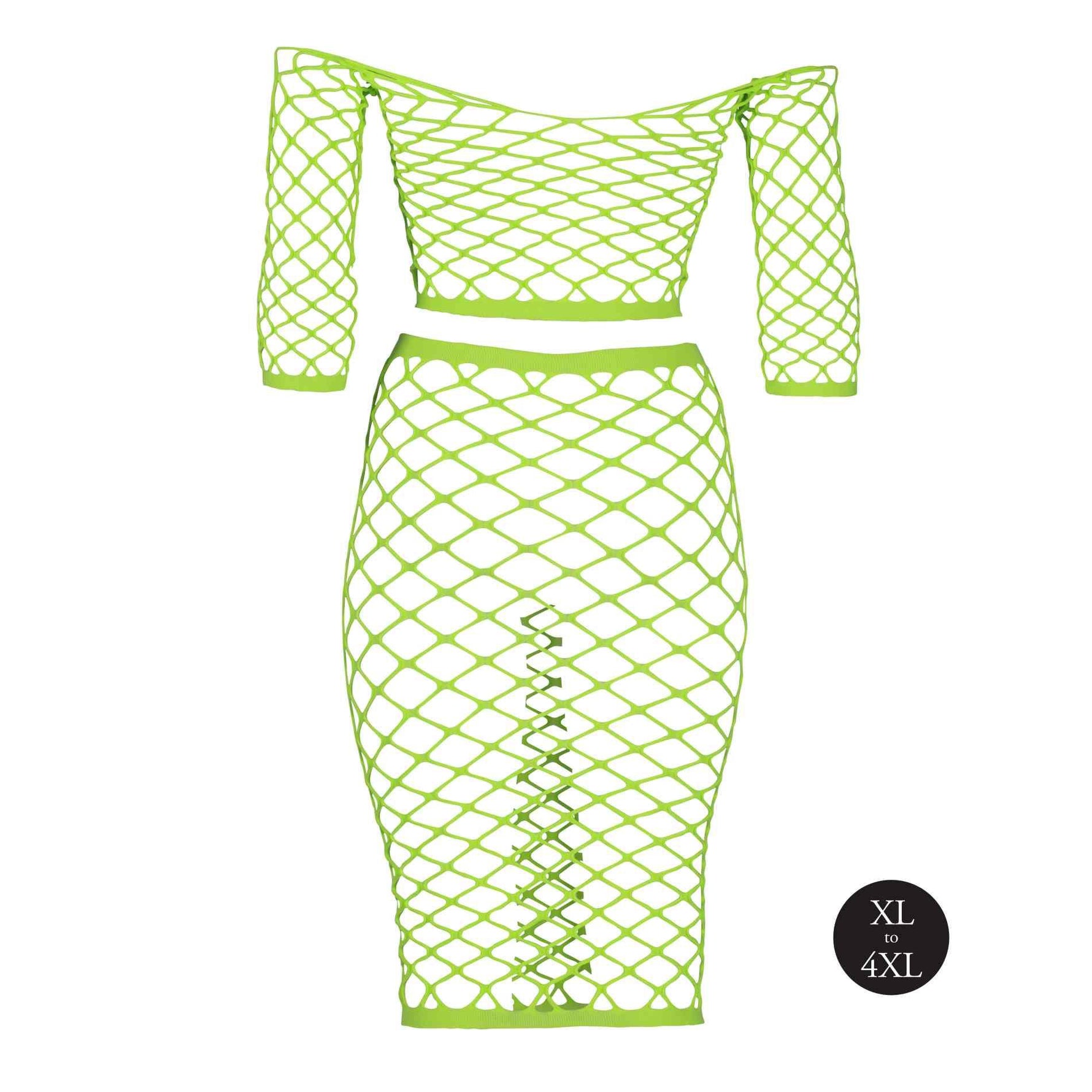 Set lenjerie intimă Neon Ouch, top cu mâneci lungi și fustă, XL XXXXL