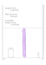 Dildo dublu realist RealRock transparent 34 cm