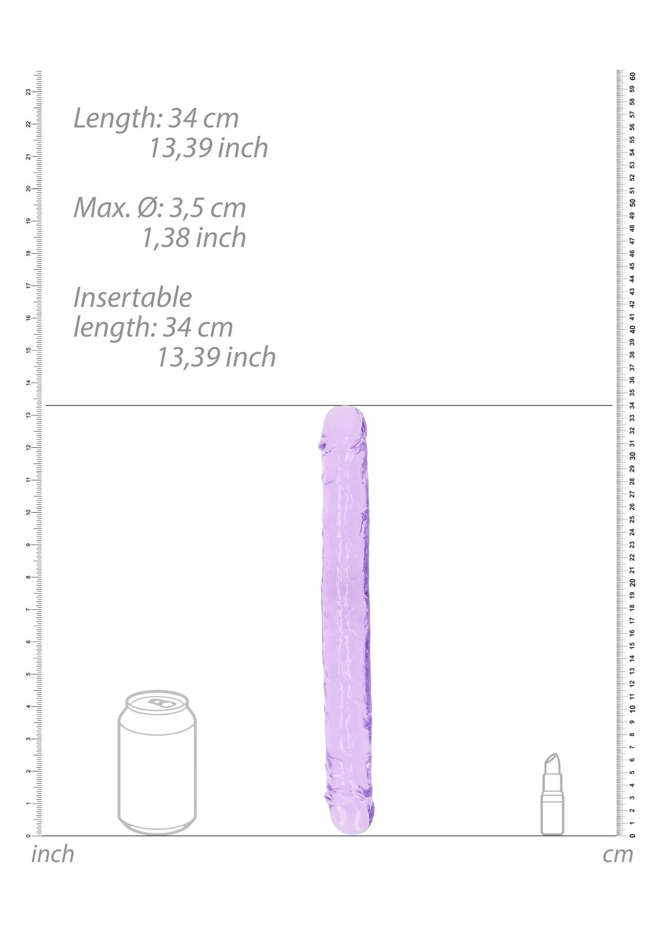 Dildo dublu realist RealRock transparent 34 cm