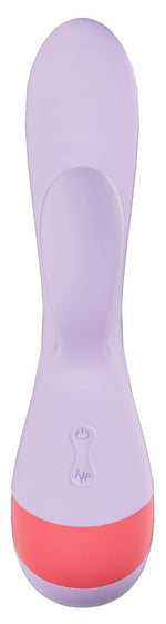 Vibrator USB Dream Toys Duo din silicon cu două tone, în formă de iepuraș, 19 cm