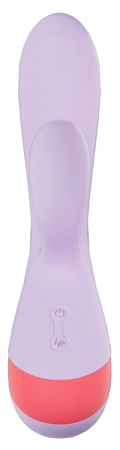 Vibrator USB Dream Toys Duo din silicon cu două tone, în formă de iepuraș, 19 cm
