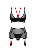 Set de lenjerie intimă Glandez Obsessive din trei piese, negru M/L