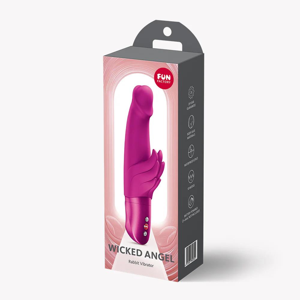Vibrator Wicked Angel Bunny din silicon roz 9,5 cm Fun Factory