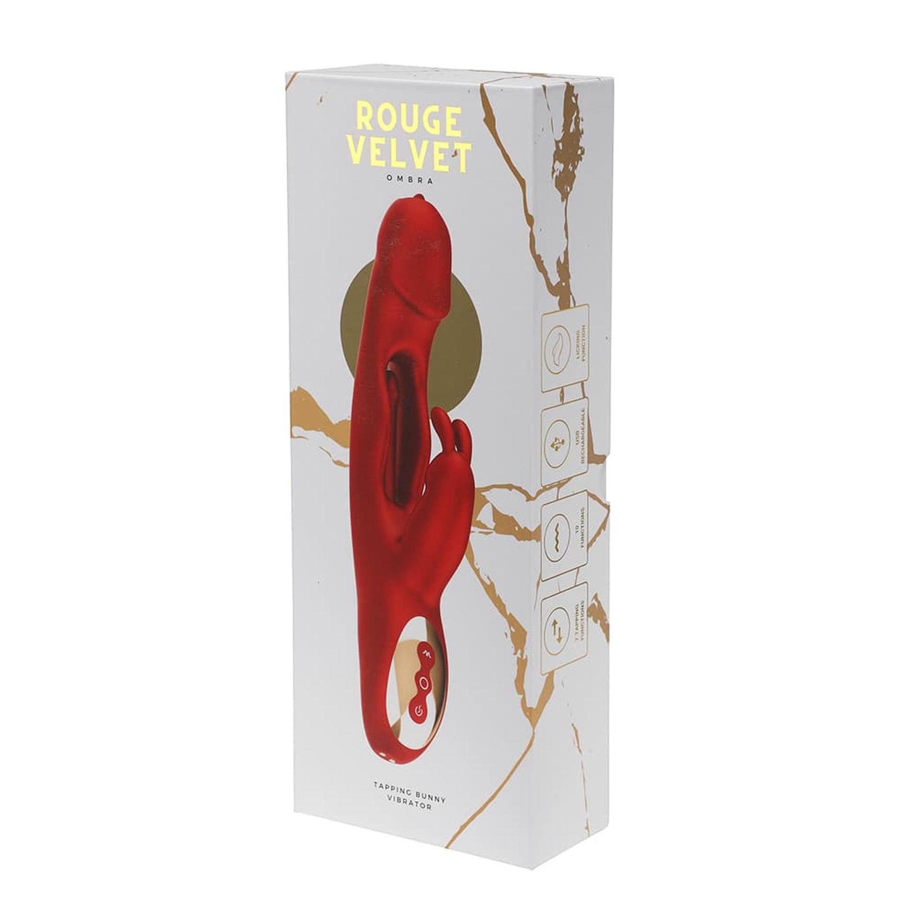 Vibrator USB Iepuraș din Silicon Rouge Velvet cu 10 Moduri