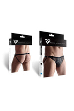 Jockstrap bărbătesc Regnes Fetish Planet, cu aspect ud, spate deschis, negru, S