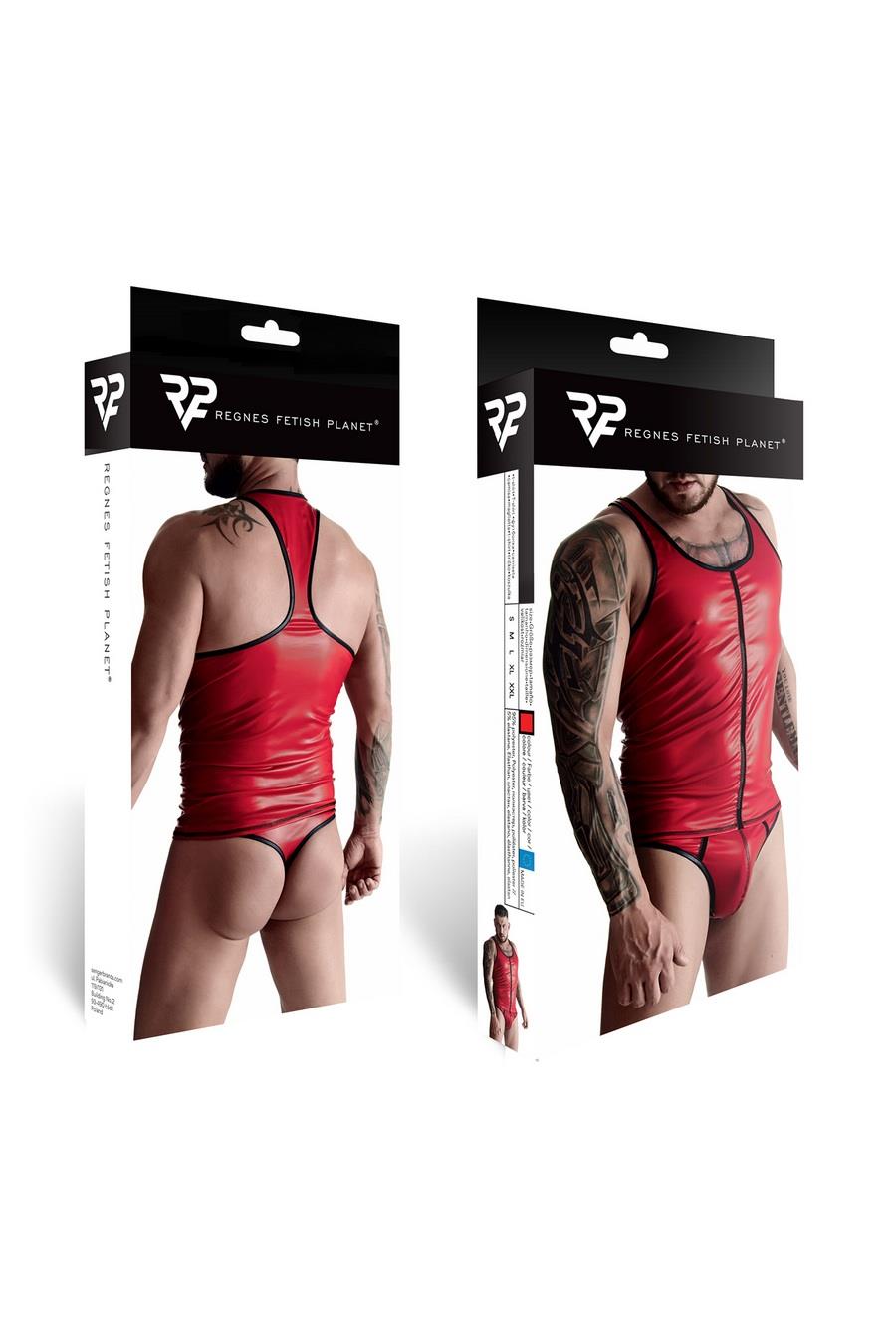 Set Regnes Fetish Planet wetlook pentru bărbați, roșu, S