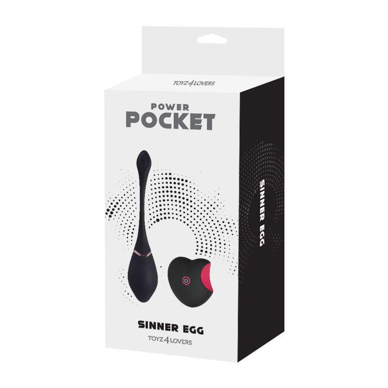 Ou vibrant Toyz4lovers din silicon negru cu telecomandă 17 cm