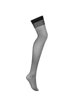 Ciorapi Obsessive S822 negri cu linie la spate XL 2XL