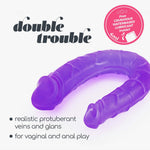 Dildo Double Trouble Crushious Purple 27 cm