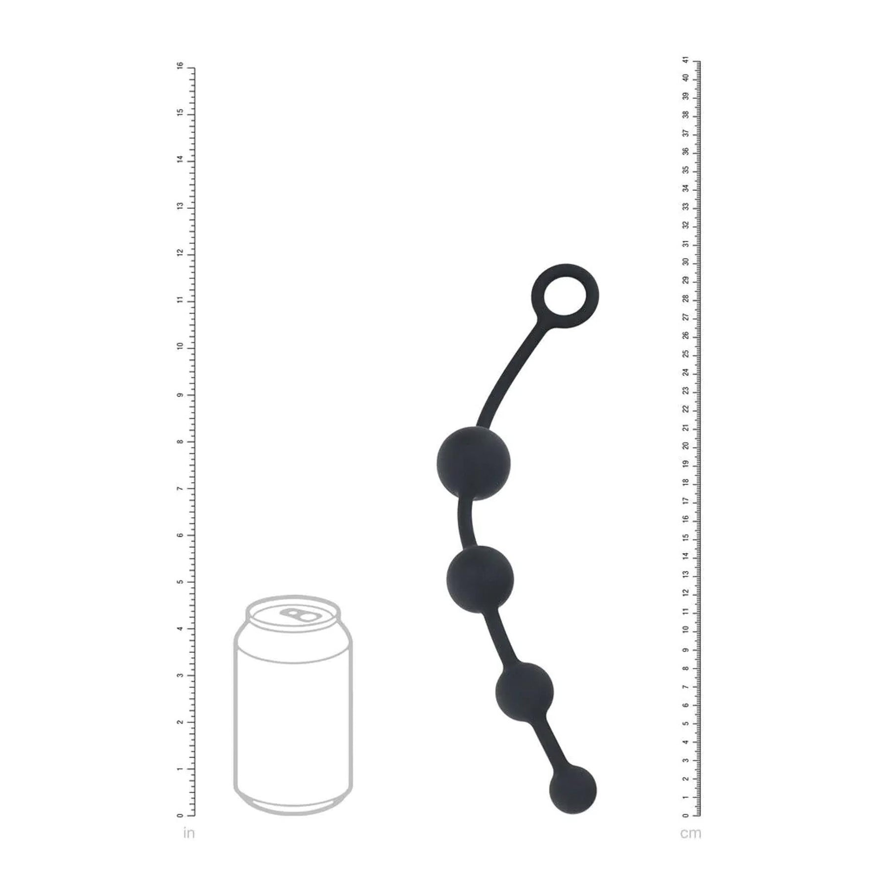 Perle anale curbate din silicon Levelz, negre, 29,5 cm