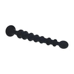 Sondă anală cu nervuri Levelz din silicon, neagră, 26,7 cm