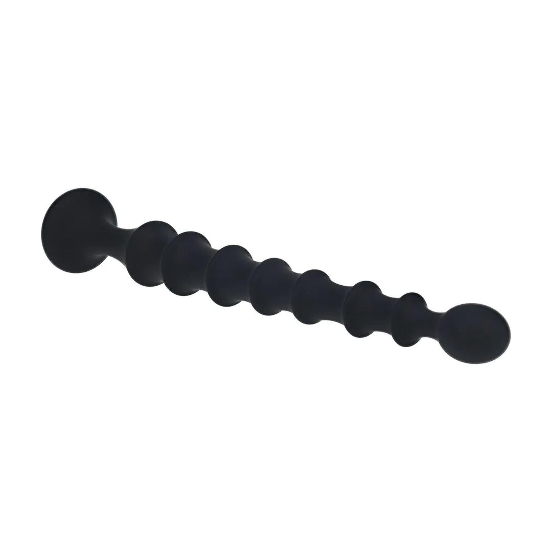 Sondă anală cu nervuri Levelz din silicon, neagră, 26,7 cm