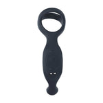 Stimulator vibrant de prostată cu inel penis triplu - negru