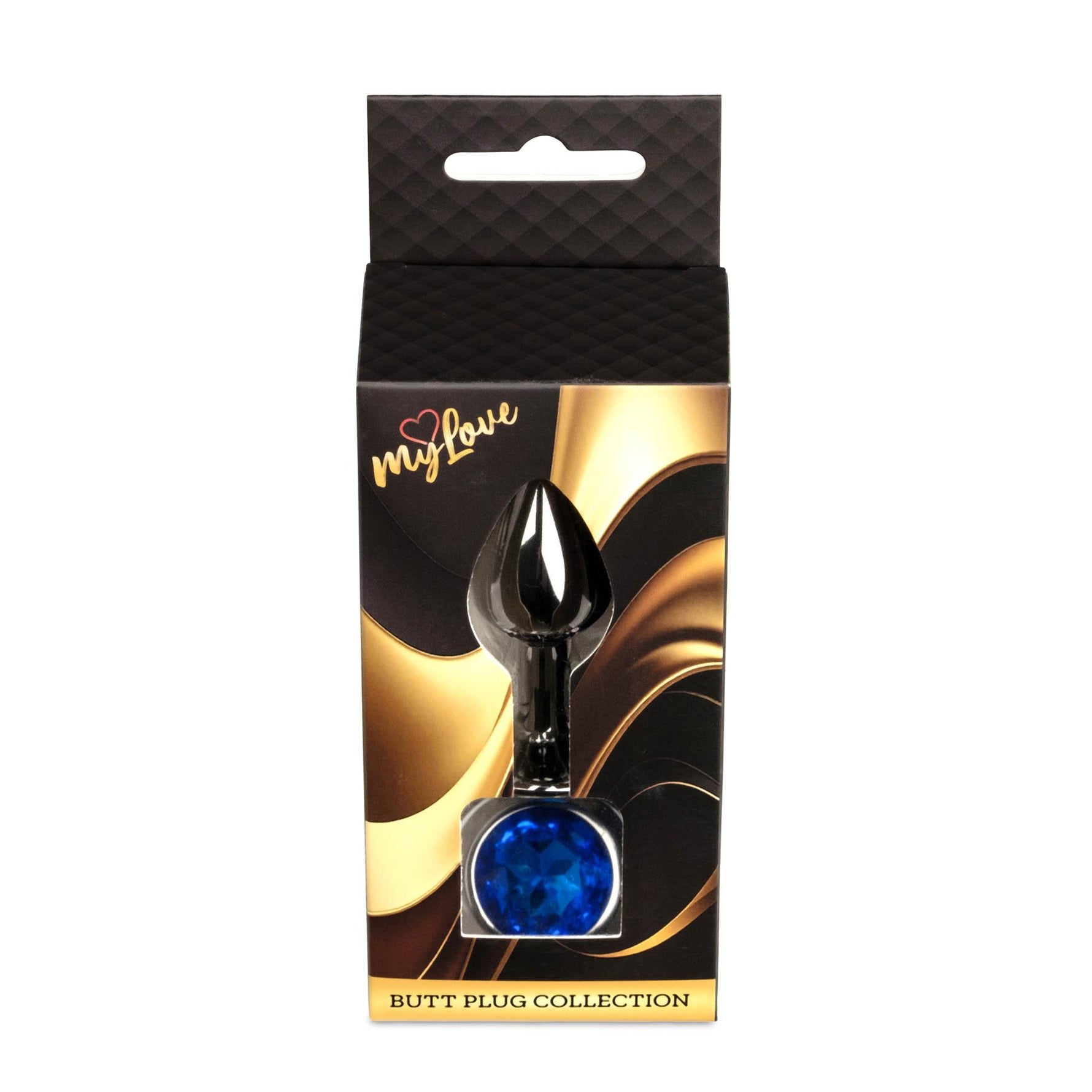 Bijuterii anale din oțel MyLove Toys, argintiu, albastru, 7 cm