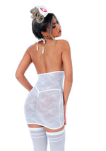 Costum de asistentă medicală Daring Intimates, alb, L/XL