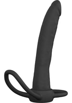 Penetrator anal din silicon Double Trouble, negru, dorință ascunsă