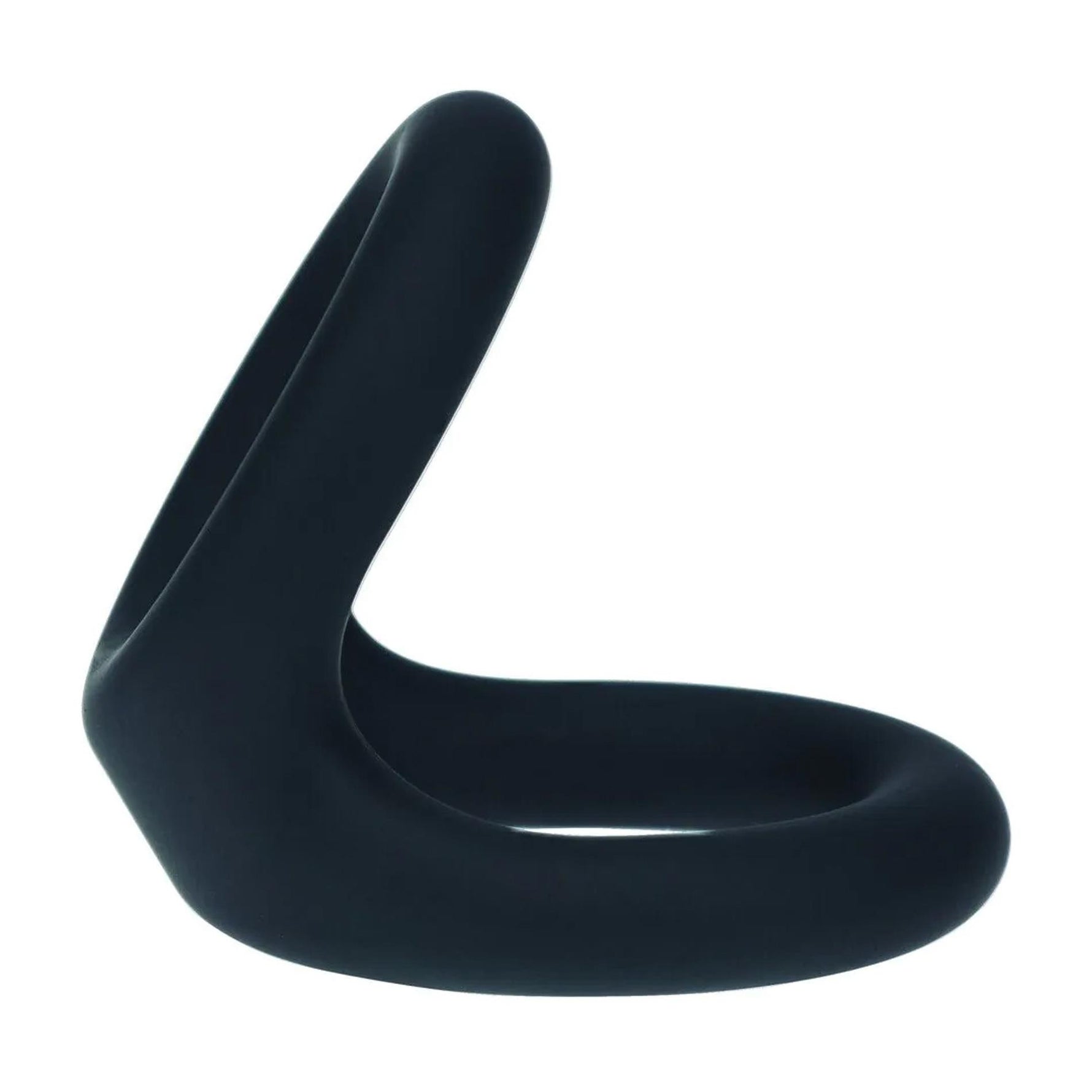 Inel dublu pentru penis Levelz din silicon, M, negru