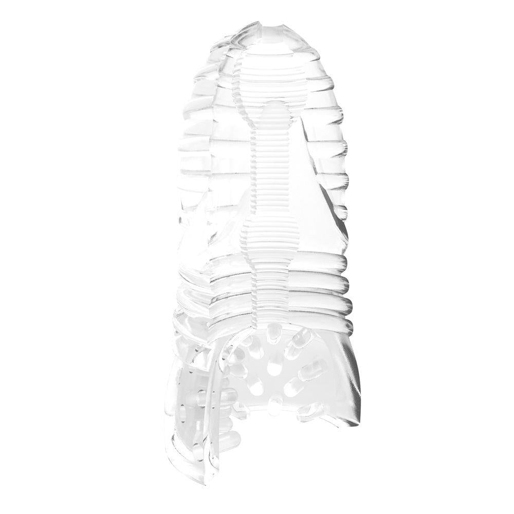 Masturbator Me You Us Glacier cu două fețe, transparent, TPE, 14,5 cm