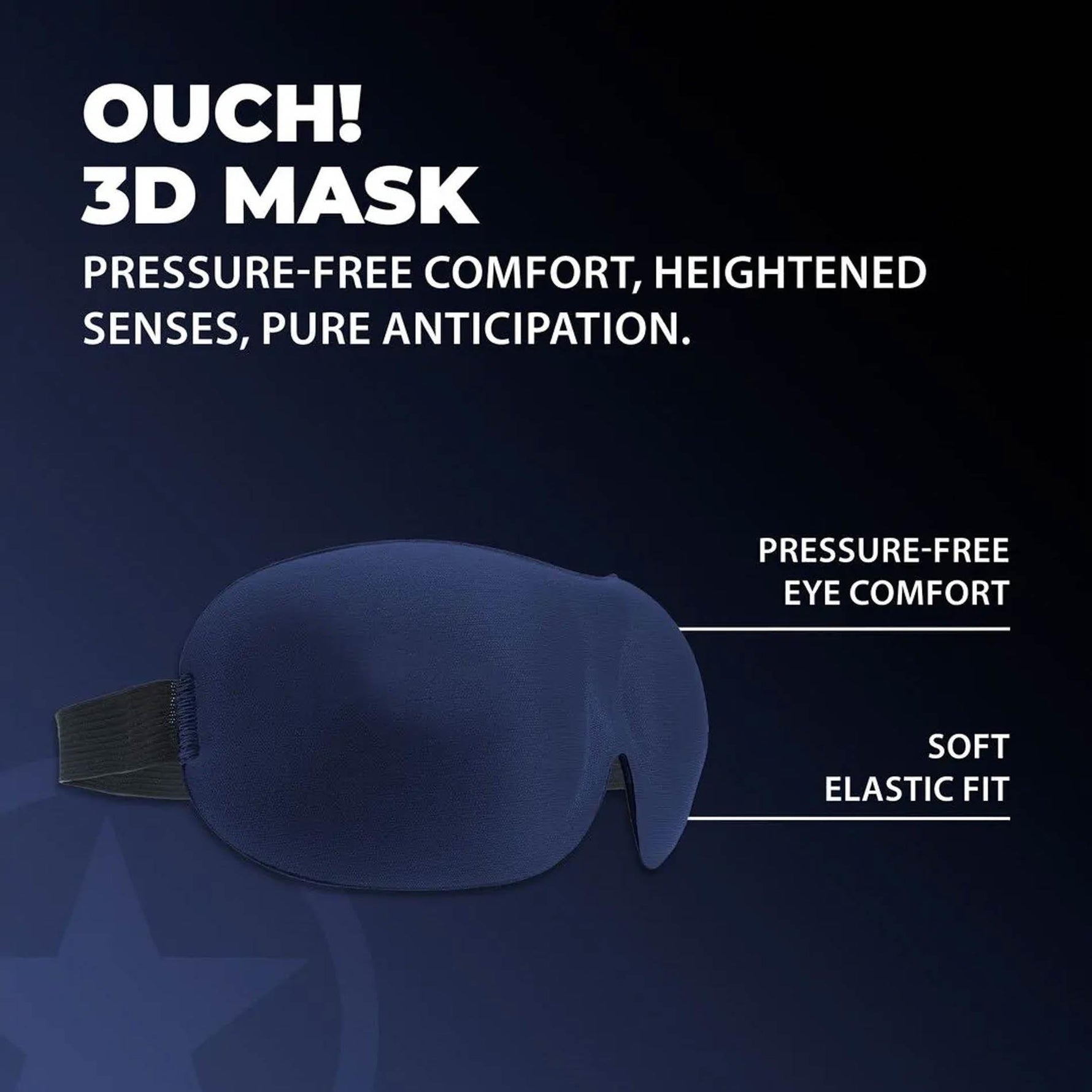 Mască de ochi 3D Ouch, bleumarin