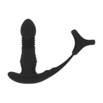 Aparat de masaj pentru prostată cu vibrații și inele triplu-O - negru
